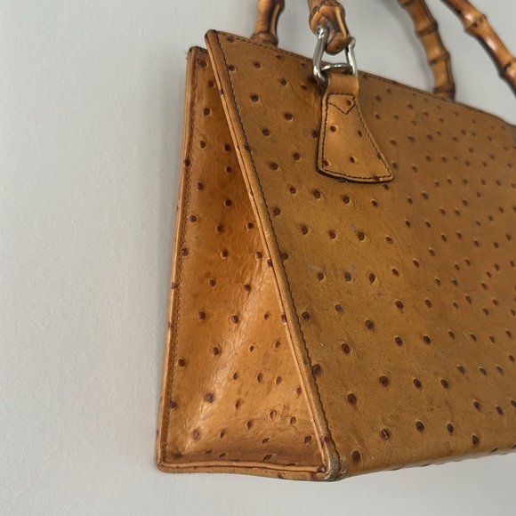 Dooney & Bourke vintage ostrich satchel with bamboo handles - Picture 4 of 12